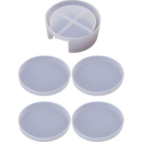 5Pcs Coaster Molds with Coaster Storage Box Mold Kit Epoxy Resin Molds for Resin Cups Mats Home Decoration Resin Crafts