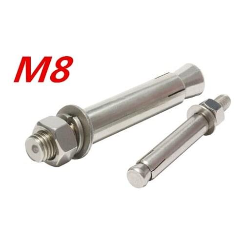 5pcs/lot M8*50/60/70/80/100/120/150mm 304 stainless steel expansion bolts expansion screws car repair expansion screw