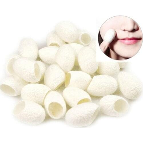 50Pcs Silkworm Balls Purifying Whitening Exfoliating Scrub Blackhead Remover Natural Silk Cocoons Facial Skin Care Best Gifts