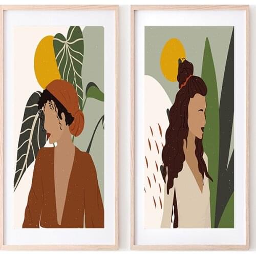 Abstract Prints Woman Canvas Painting Poster Minimalist Wall Art Posters Boho Wall Pictures Living Room Decor