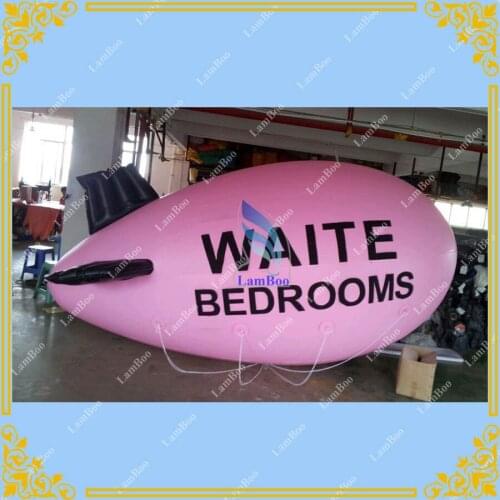 Free Shipping 4m Long Pink Inflatable Blimp Black Fin with your BIG LOGO,Inflatable Advertising Airship,Helium Blimp for Events