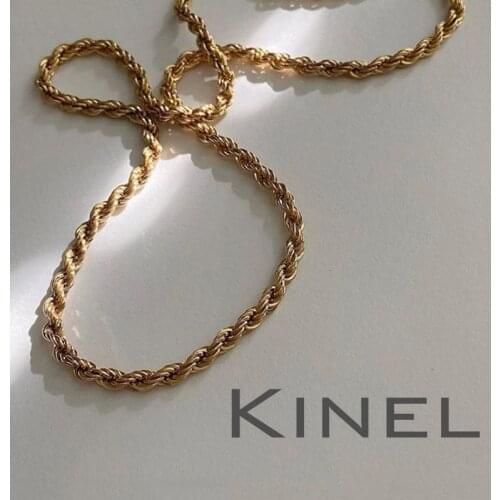 Kinel 2.5mm Hemp Rope Chain Necklace For Women Fashion Wedding Charm Jewelry