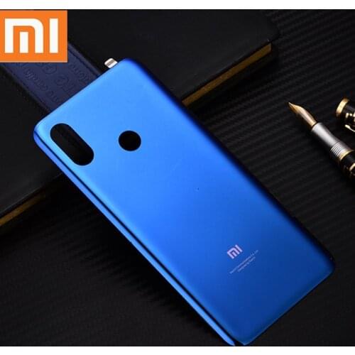Tempered Glass Cover Case for Xiaomi Mi 8 Back Battery Cover Housing Replacement Parts + Free Sucker