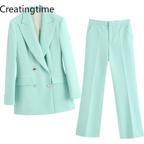 CREATINGTIME Women's Trouser Suits With A Jacket