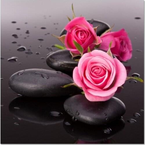 FLOWER 20x20 DIY Diamond Painting Cross Stitch Wall Sticker 3D Diamond Embroidery Square Crystal Square Pictures Stickers