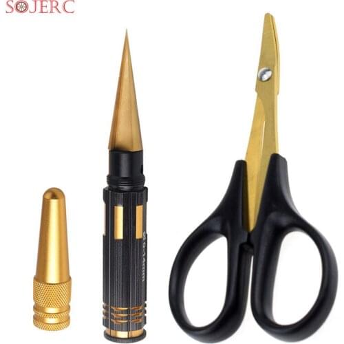 Hole Puncher Reamer RC Body Reamer with Sleeve 0-14mm & RC Car Curved Trimming Scissor Tool for RC Car Body Shell Accessories
