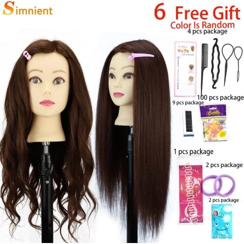 65cm 85%Natural Human Hair Female Mannequin Head For Practice Hairstyle Practice Professional Hairdressing Cosmetology Doll Head