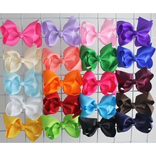 HMR 4 Inch Baby Girl Grosgrain Ribbon Boutique Hair Bows Clips For Teens Kids Pack Of 20
