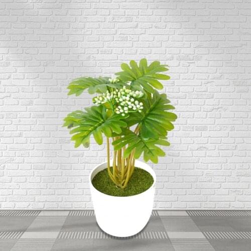 1 Pc Artificial Plant Plastic Monstera Leaf Miniascape Wedding Party Table Bonsai Decoration Home Office Accessories Ornaments