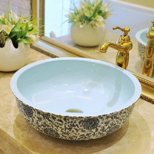 Chinese Antique ceramic sink china wash basin Ceramic Counter Top Wash Basin Bathroom Sinks round sink