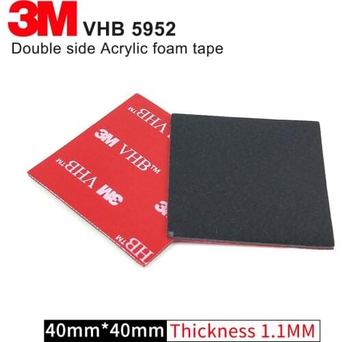 3M VHB 5952 High Sticky Acrylic Adhesive Foam Tape,Heat Resistant Waterproof High Viscosity foam Tape Size 40mm*40mm 20Pcs/Lot