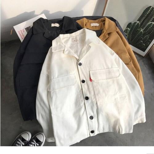 Mens Harajuku Fashion Loose Jacket Clothes Men Summer Pockets Casual Jackets 2021 Male Spring Fashion Coats Tops