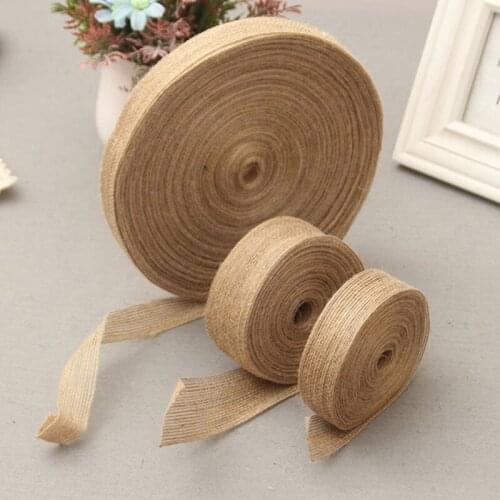 10m Natural Hemp Rope Ribbon Line Roll Burlap Line Tape Roll Ribbon DIY Craft Vintage Rustic Wedding Party Decoration Supplies
