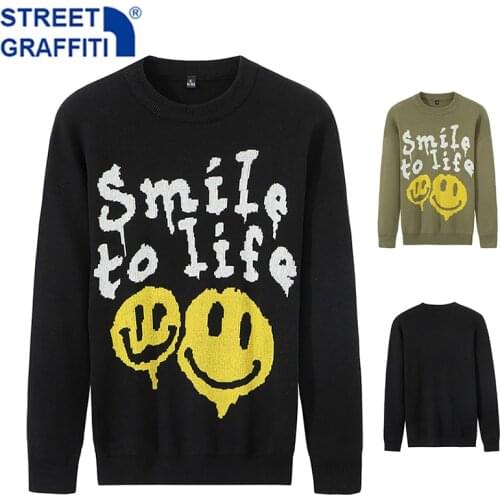 Men Autumn New Casual Cotton Hip Hop Sweater Pullovers Men Spring Fashion O-Neck Knitted Sweater Jumpers Streetwear Sweaters
