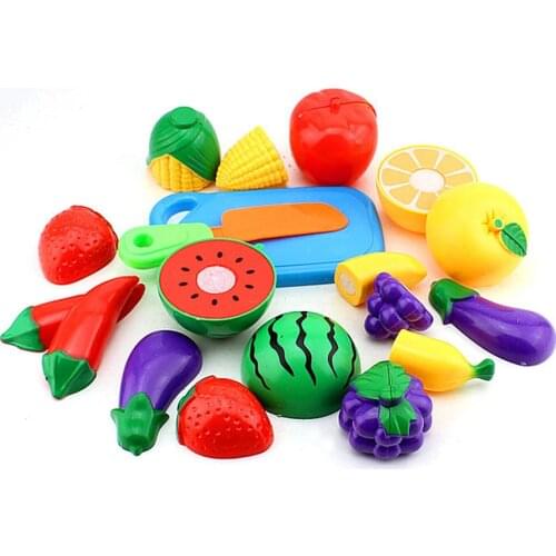 11Pcs Safe Children Play House Toy Plastic Food Cut Fruit Vegetable Pretend Play Kitchen Baby Kids Educational Toys Set Gifts