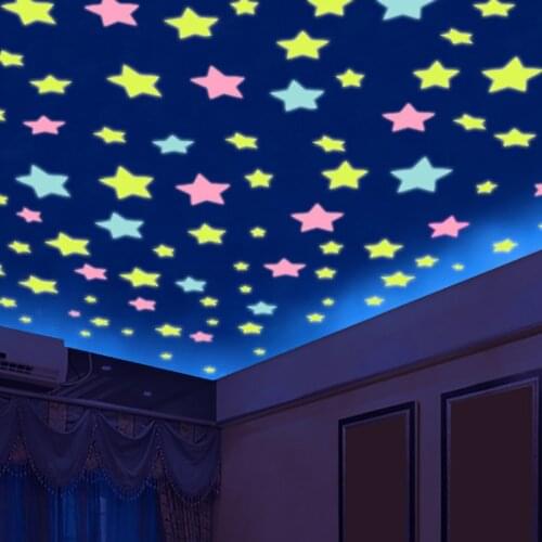 1 SET Night Luminous Stars Stickers Funny Toys for Kids Bedroom Decor Christmas Birthday Gift Glow in the Dark Toys