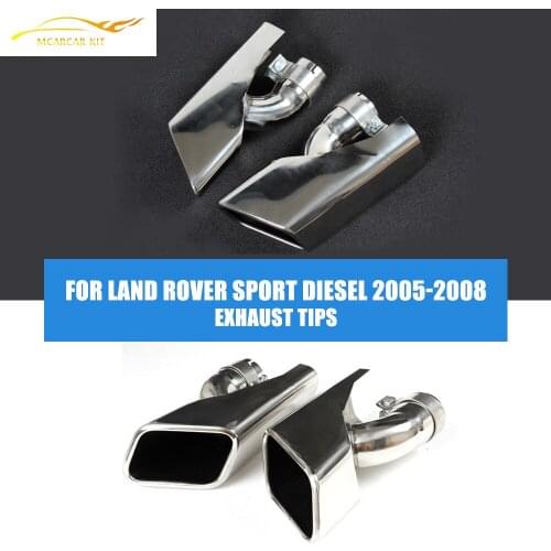 Stainless Steel Exhaust Tips Muffler Pipe Tail Ends Fit For Land Rover Range Rover Sport DIESEL 2005-2008