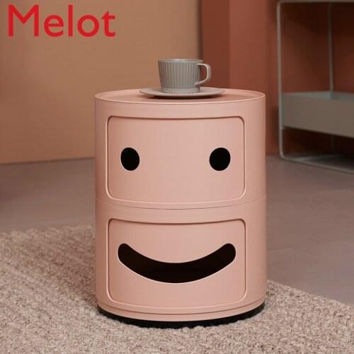 Nordic Minimalist Circle and Creative Bedside Table Modern Bedroom Bedside Storage Bucket Storage Cabinet Mini Locker home