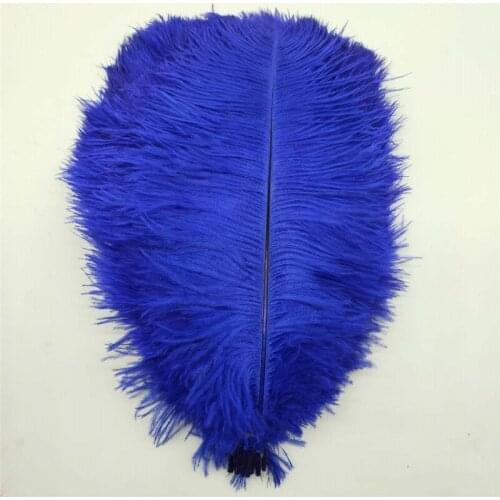 Wholesale 10 Pcs Natural Ostrich Feathers For Crafts 15-75CM Carnival Costumes Party Home Wedding Decorations Royal Blue Plumes