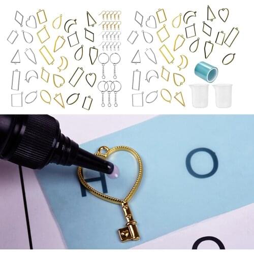 Open Back Bezel Pendant Charm Assorted Geometric Hollow Frame