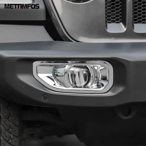 For Jeep Wrangler SUV 2018 2019 Chrome Front Foglight Fog light Lamp Cover Trim Protect Frame Exterior Accessories Car Styling