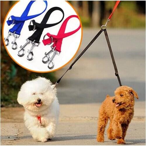 Adjustable Nylon Dog Double Leashes Lead Two Dogs Collar Leash For Puppy Cat Pet Harness 8 colors Wholesales