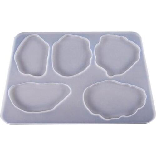 Resin Agate Piece Silicone Resin Mold,5 Large Size Irregular Patterns, Epoxy Resin Mold for Making Cloud-Shaped Coasters