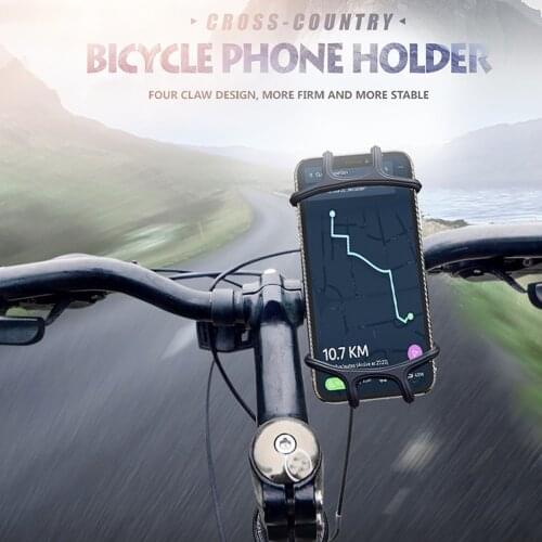 Cell Mobile Phone Holder Stand Road Bike Handlebar Silicone Rack Bicycle Phone Support for 4-6.3 inch Phone