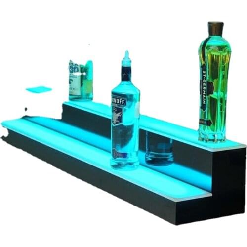 LED Wine Bottle Display Shelf for Bar Decoration Liquor Bottle Stand Rack Acrylic Bar Shelf LED