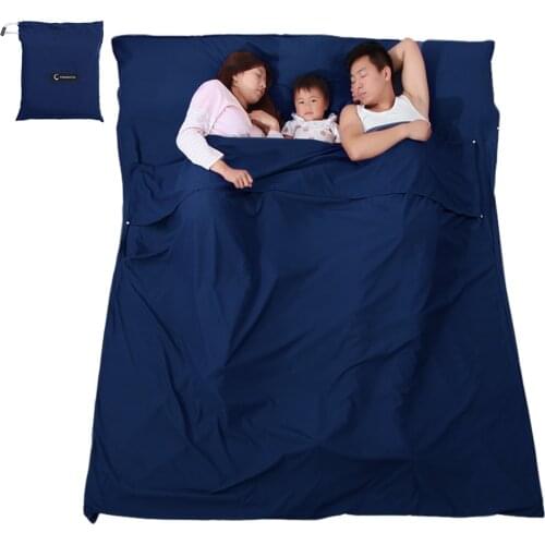 210cm Outdoor Camping Sleeping Bag Liner Lightweight Soft Sleeping Sack Hotel Travel Sheet Bag for Camping Backpacking Traveling