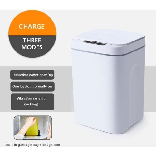 14/16L Intelligent Trash Can Automatic Sensor Dustbin Sensor Electric Waste Bin Home Rubbish Can For Kitchen Bathroom Garbage