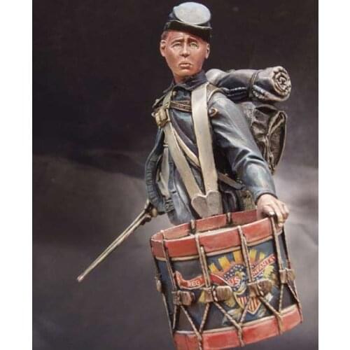 Unassambled 1/10 ancient Officer Drummer man bust Resin figure miniature model kits Unpainted