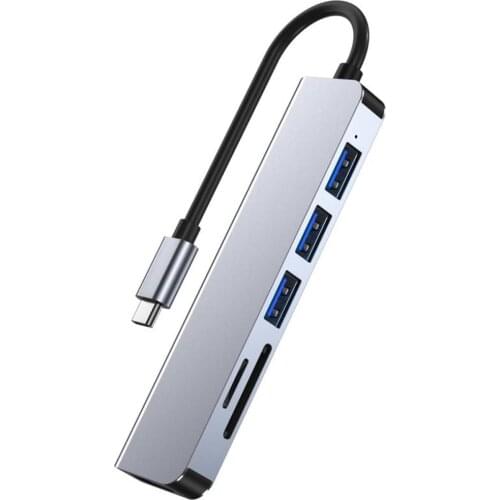 USB C HUB Type-c To HDMI-conpatible PD USB3.0/2.0 SD/TF Card Reader 6 IN 1 Docking Station For MacBook Pro Huawei Mate 30