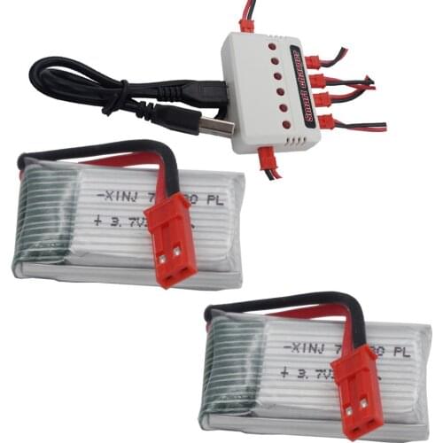 XINJ battery+charger 3.7V 350mAh 25C Li-Polymer Li po battery 702030 for DFD F182 F183 H8C RC Drone Mini Quadcopter & Helicopter