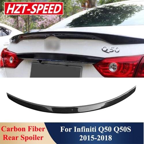 Q50 Modify NA Type Real Carbon Fiber Rear Spoiler Back Tail Trunk Wing Car Exterior Decoration For Infiniti Q50 Q50S 2015-2018