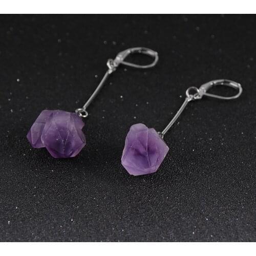 Boho Irregular Original Crystal Quartz Drop Earrings For Women 2020 New Fashion Asymmetry Dangle Earring Natural Stone Jewelry
