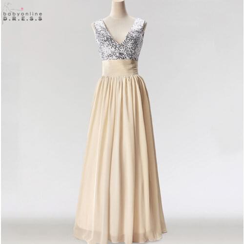 24 Hours Shipping Sexy V-neck Long Evening Dress A-line Backless With Sequins Draped Evening Gowns Bling Vestido de Festa Longo