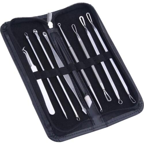 1/4/5/7/8/9Pcs Stainless Acne Extractor Remover Kit Blackhead Blemish Remove Pimple Needles Treatment Face Skin Care Tools