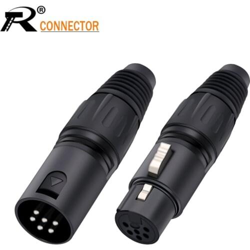 1pc XLR 6Pin Female Jack Plug Soldering MIC Cable Wire Connector Socket Mic Plug Jack for Microphone Cable Electrical Adapter