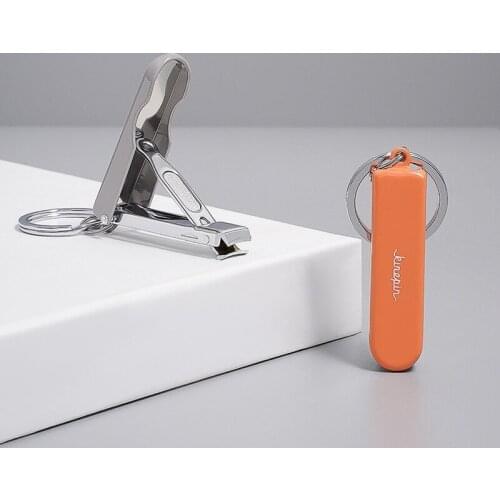 1PC Folding Nail Clipper Multifunctional Stainless Steel Nail Clipper Scissors with Key Ring Portable Nail Cutter Pedicure Tools