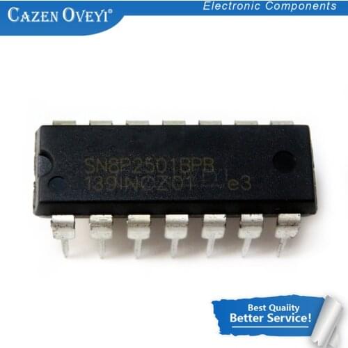 10pcs/lot SN8P2501BPB SN8P2501B SN8P2501 DIP-14 In Stock