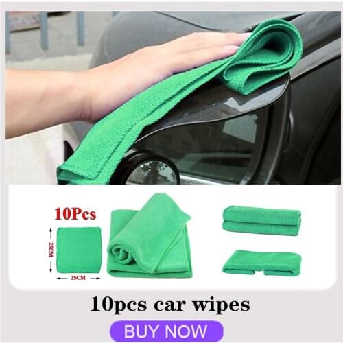 10Pcs Microfiber Washcloth Car Wipers Car Towel No-Scratch Rag Polishing Detailing 25 x 25cm Cleaning Towels