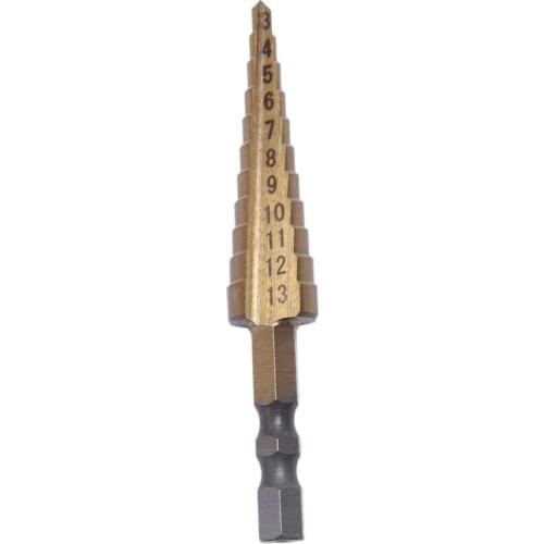 3-1M TIN 1/4 HSS Hexagonal shank Step Drills