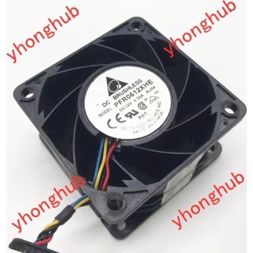 Delta Electronics PFR0612XHE BJ54 Server Cooling Fan DC 12V 3.30A 60x60x38mm 4-wire
