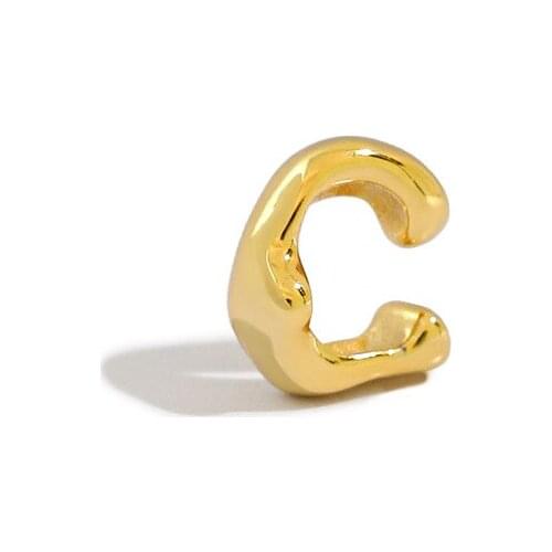 6.3mm*7.5mm ONLY 1PC (No pierced) 925 Sterling silver Smooth Irregular Wave Geometric CLIP Earrings jEWELRY TLE1066