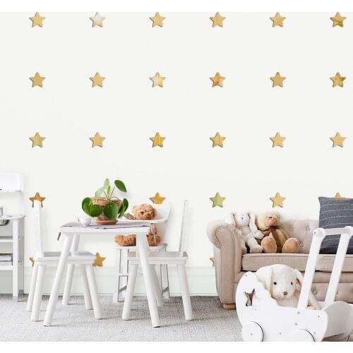 100 Pcs Acrylic Five-pointed Star Mirror Stickers Wall Sticker Babyroom Bedroom Living Room Home Decoration Accessories