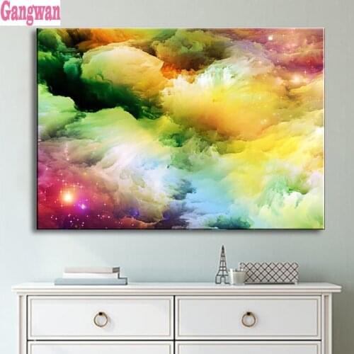 DIY Diamond Painting New Abstract Colorful Cloud In The Galaxy Full Square Round Cross Stitch diamond Mosaic daimond Embroidery