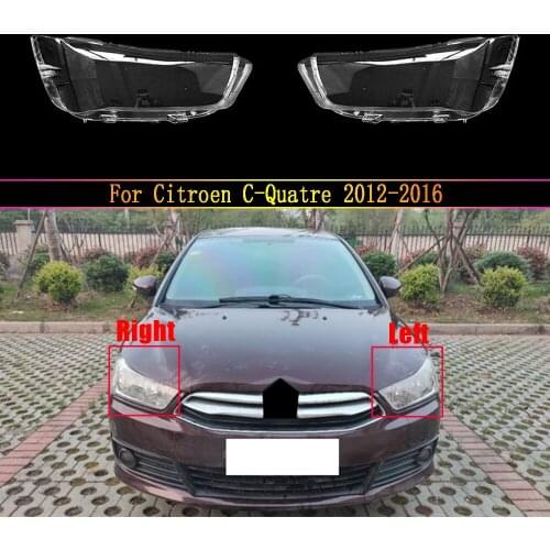 Car Front Headlamps Transparent Lampshades Lamp Shell Headlight Lens For Citroen C-Quatre 2012 2013 2014 2015 2016