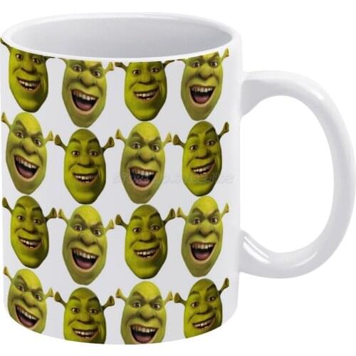 Shrek White Mug Vintage Mug New Unisex Size Mug Shrek 2 The Third Forever after Donkey Smash Mouth Meme Culture Pop