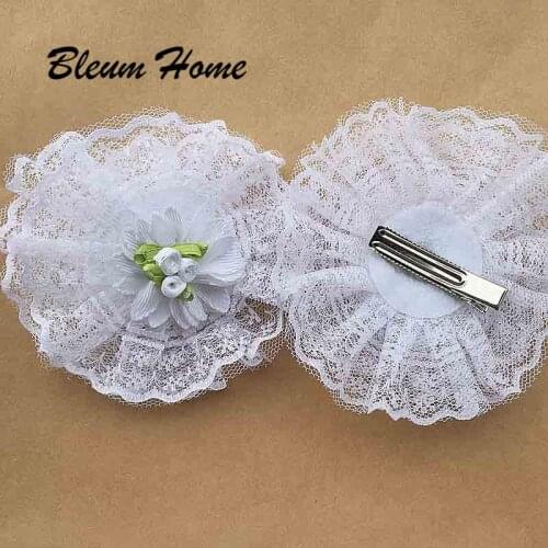 Bleum Home 2pcs Russian girls present Cute Children Hairpins white Flowers Hair Clip Clamp Barrettes Hair Accessories